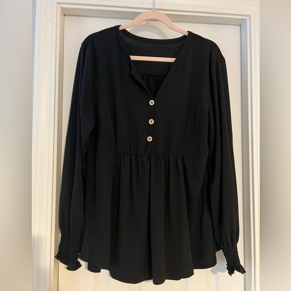 Black Peasant Top